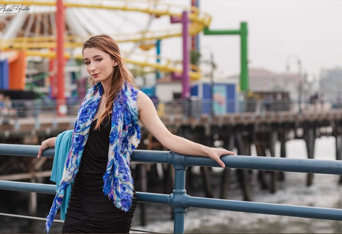 Whimsical Blue Peacock scarf